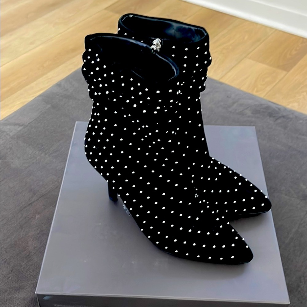 Elegant Black Studded Ankle Boots Vince Camuto